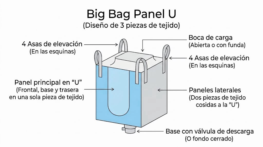 U-panel Big Bag: three-piece fabric design
