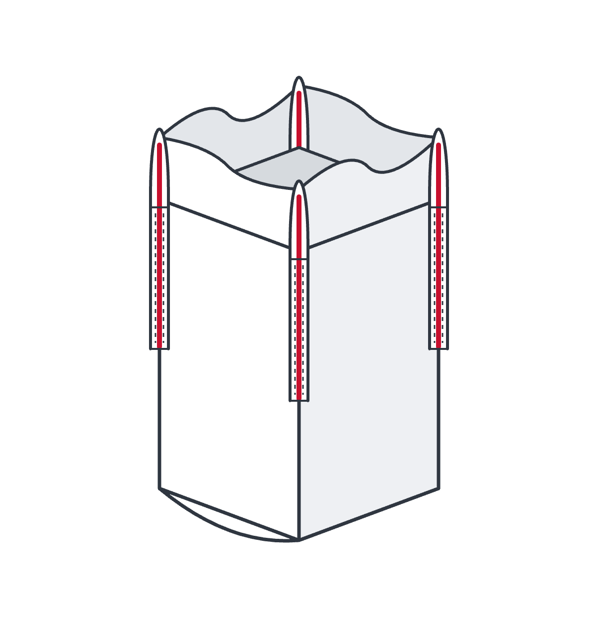 Diagrama: Big Bag cielo abierto con fondo plano