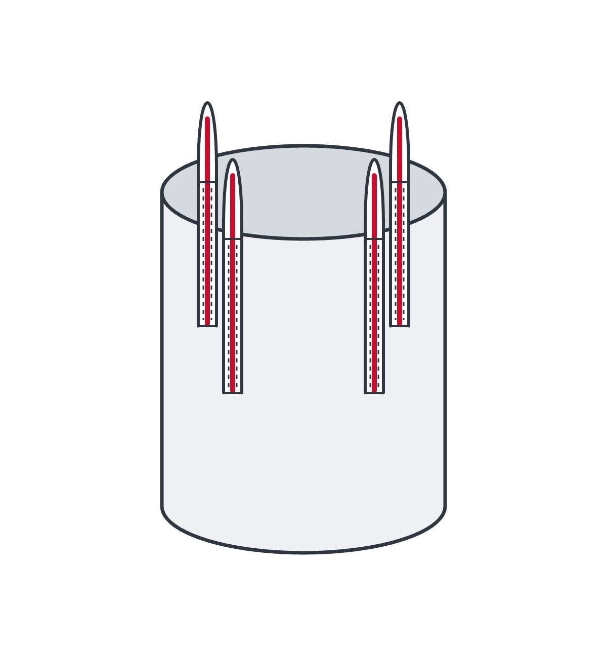Diagrama: Big Bag circular de tela tubular