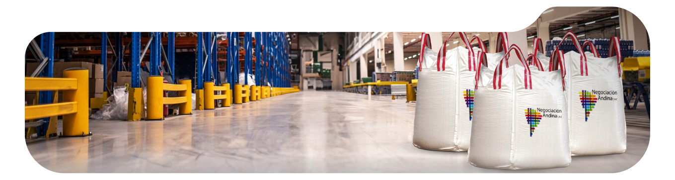 NEGASAC Big Bags in an industrial warehouse aisle