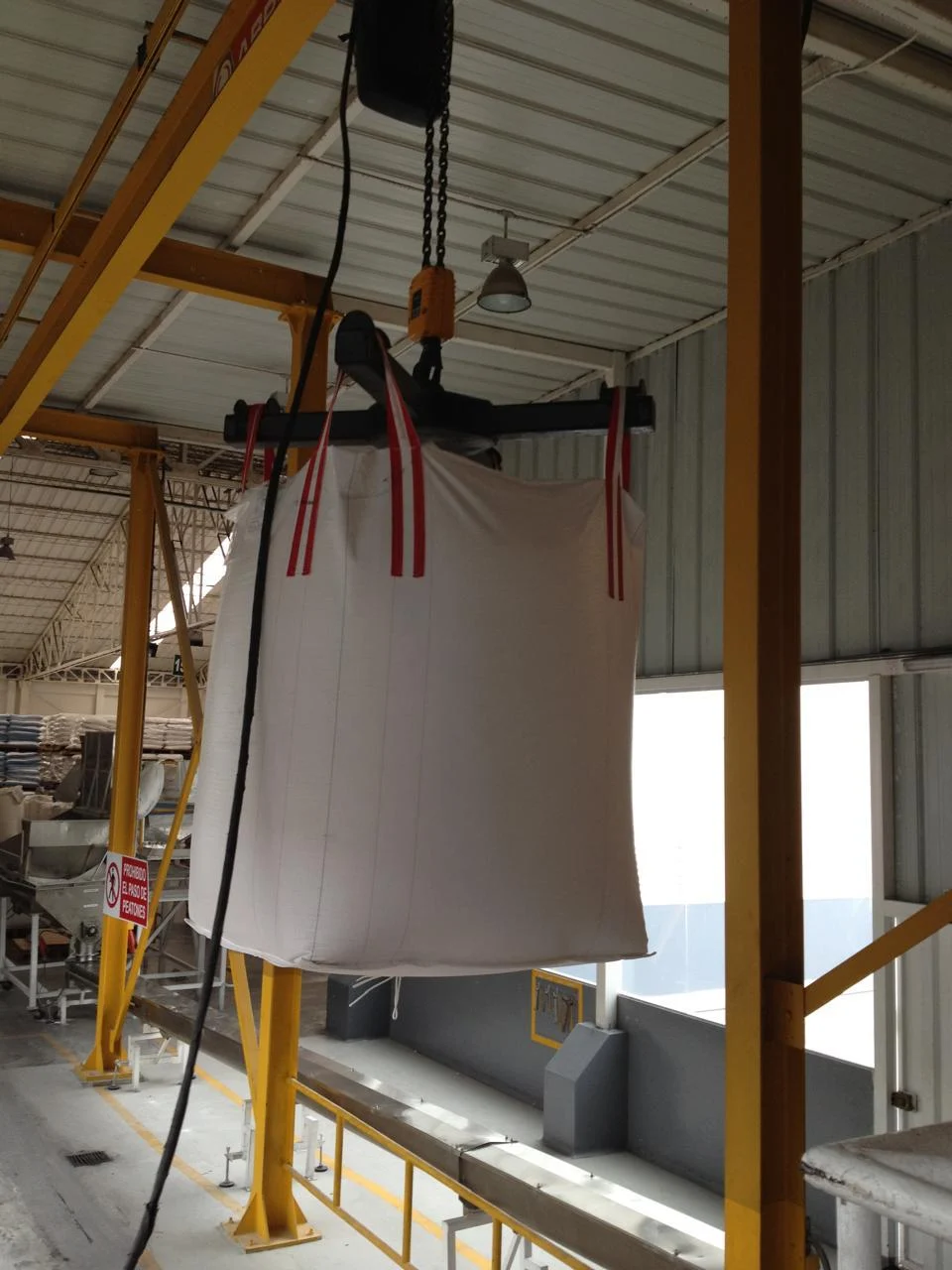 Lifting a Big Bag at a food plant
